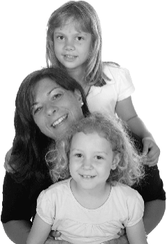 Andrea Pfeiffer mit den 2 Töchtern